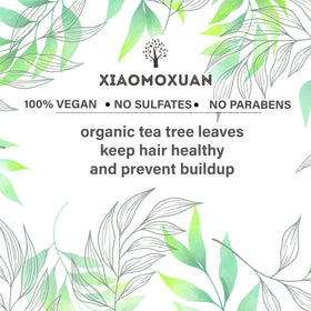 Xiaomoxuan ingredient label close-up highlighting plant collagen and tea tree oil benefits
