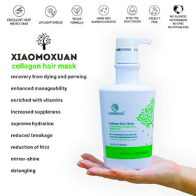 Xiaomoxuan hair mask in hands demonstrating easy scoop and user-friendly consistency