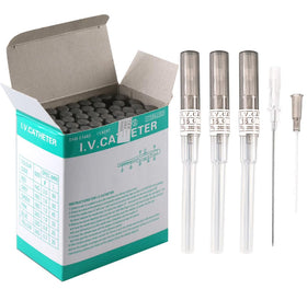 Xiboya textile front packaging showing 50 sealed 16G catheter needles for convenience