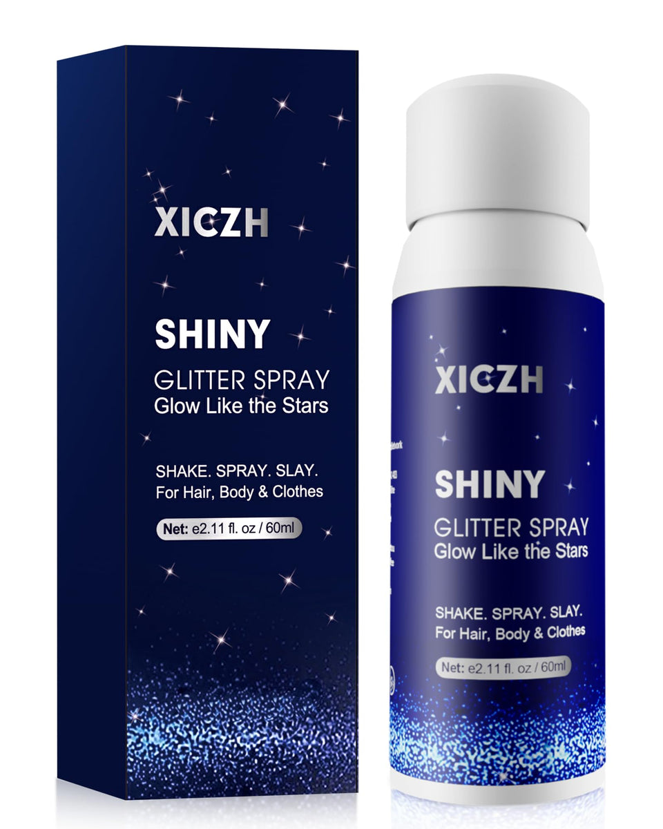 XICZH front packaging showing holographic silver spray for instant shine