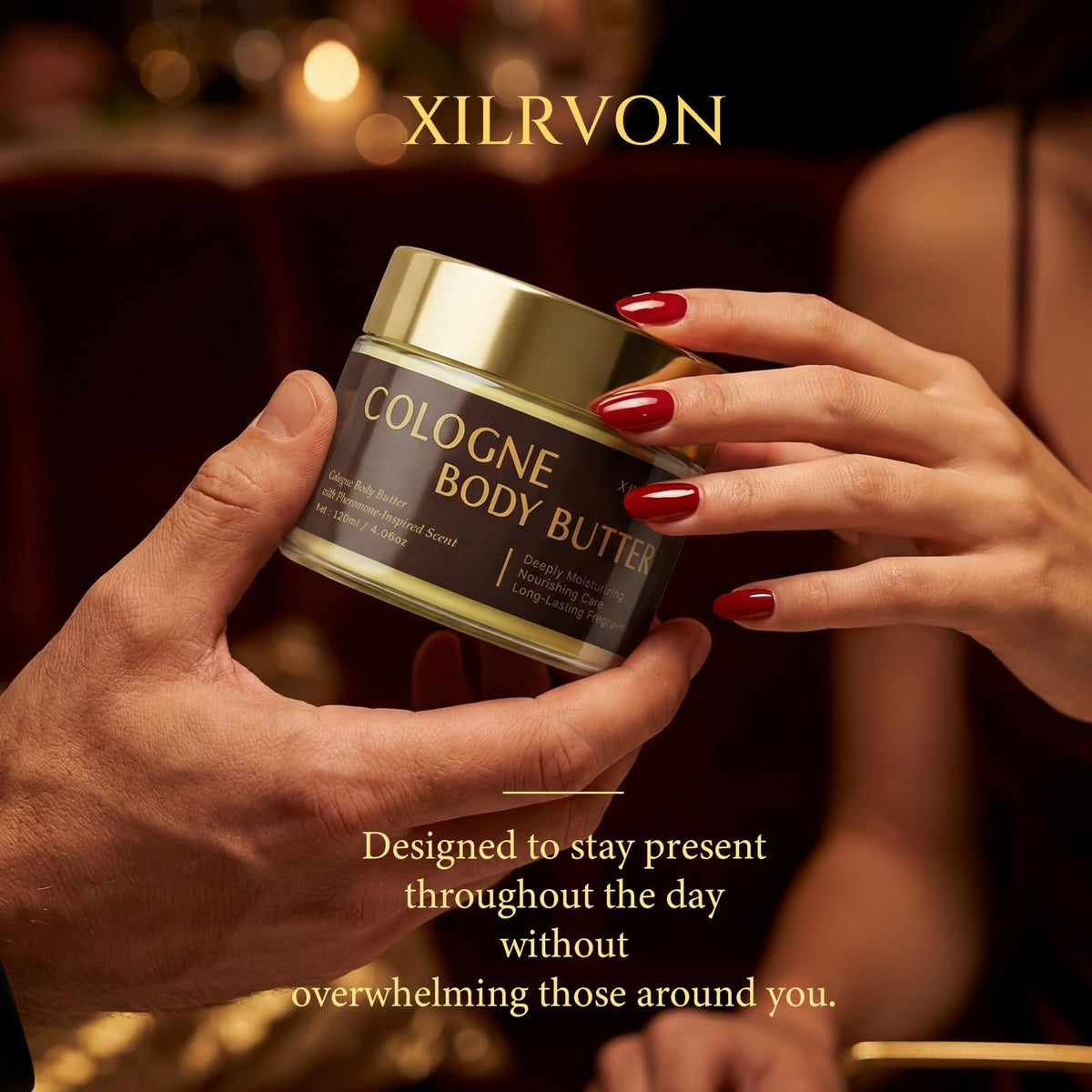 XILRVON packaging label detail highlighting fragrance notes and usage