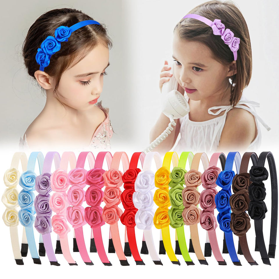 XIMA front view of 16 headbands showing assorted colors and neat packaging benefit variety