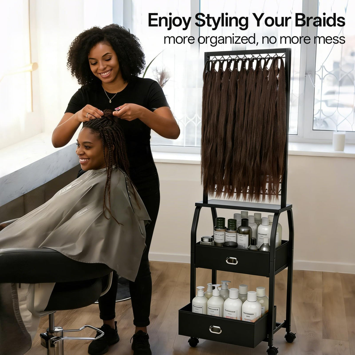 XINTUO drawer storage open with tools for tidy salon efficiency