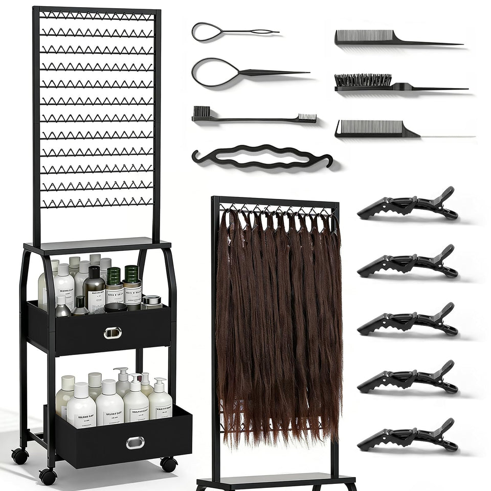 XINTUO front view full stand showing 288 pegs and space-saving benefit