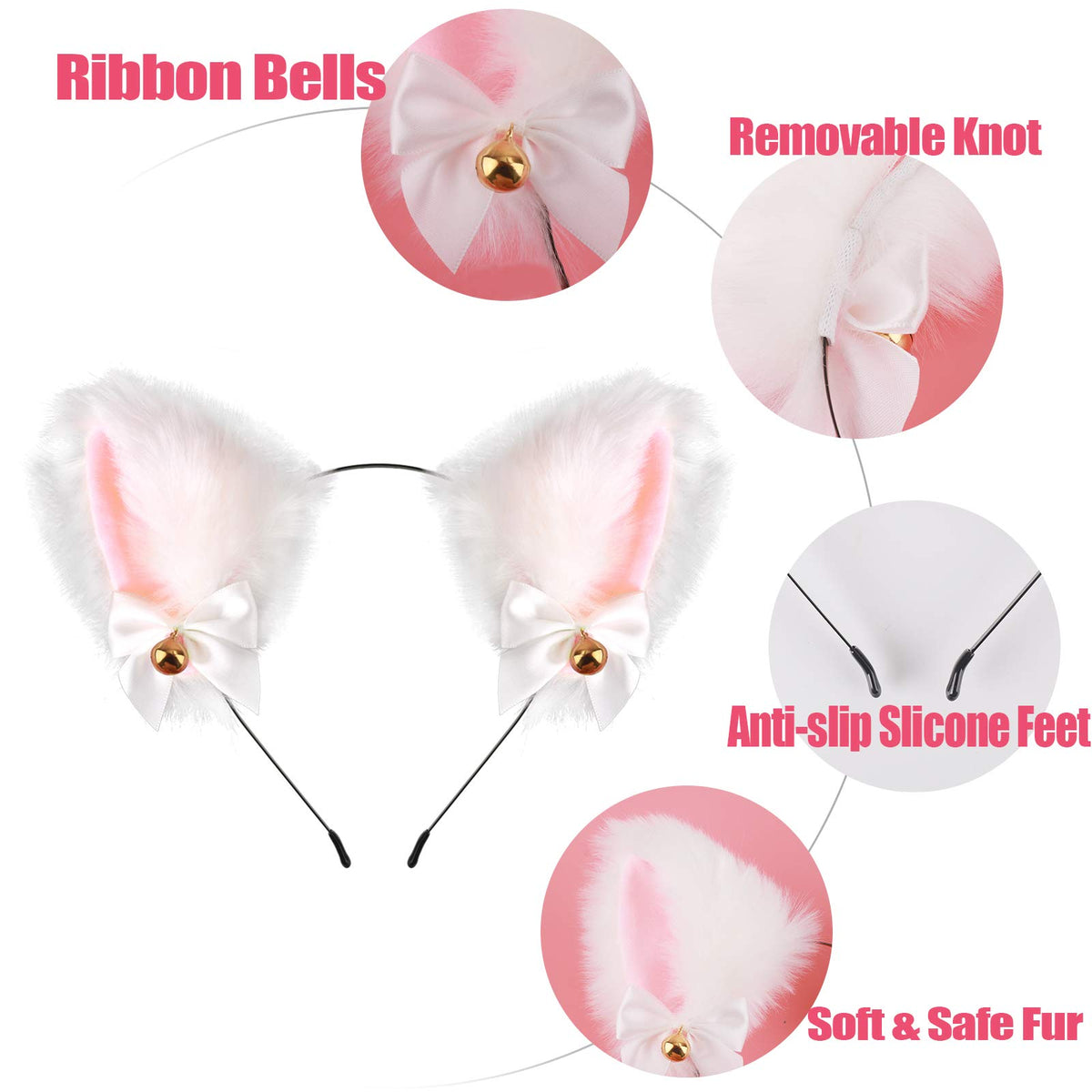 xipixiao ribbon and gold bell detail, adds cute sound and charm