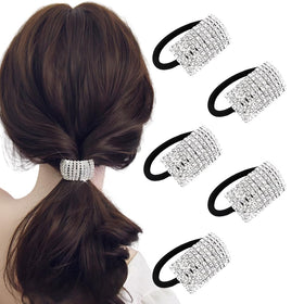 Xiwstar front packaging showing five rhinestone scrunchies and variety