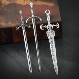 XJYHDY sword hair pin securing a bun demonstrates secure hold and stylish accent
