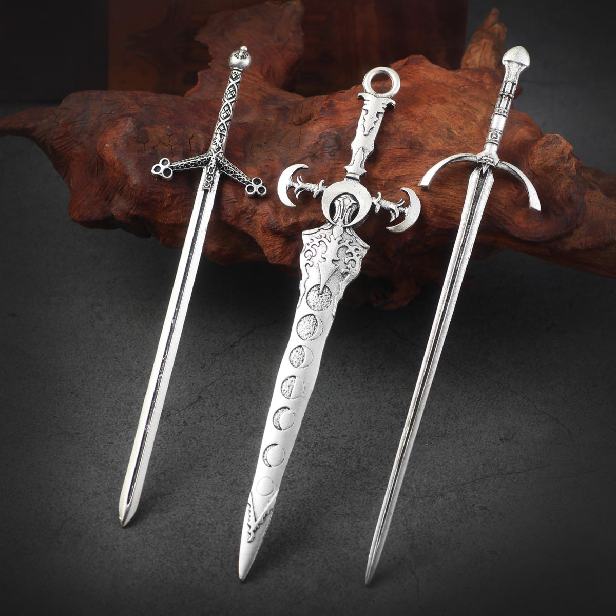 XJYHDY side profile of pin shows antique metal finish and smooth edges for comfort