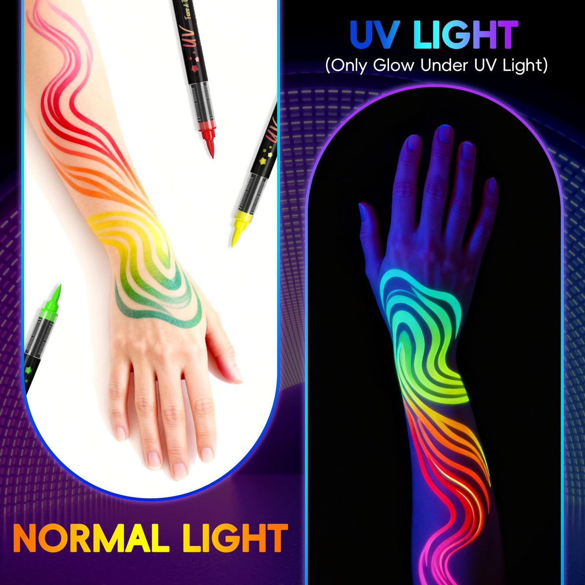 Xkmywhhs glowing under UV light for standout nighttime effect