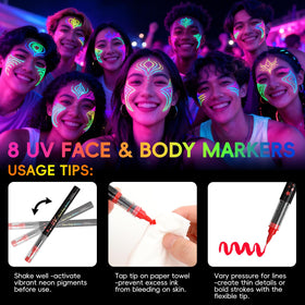 Xkmywhhs model with face paint application demonstrating vibrant look