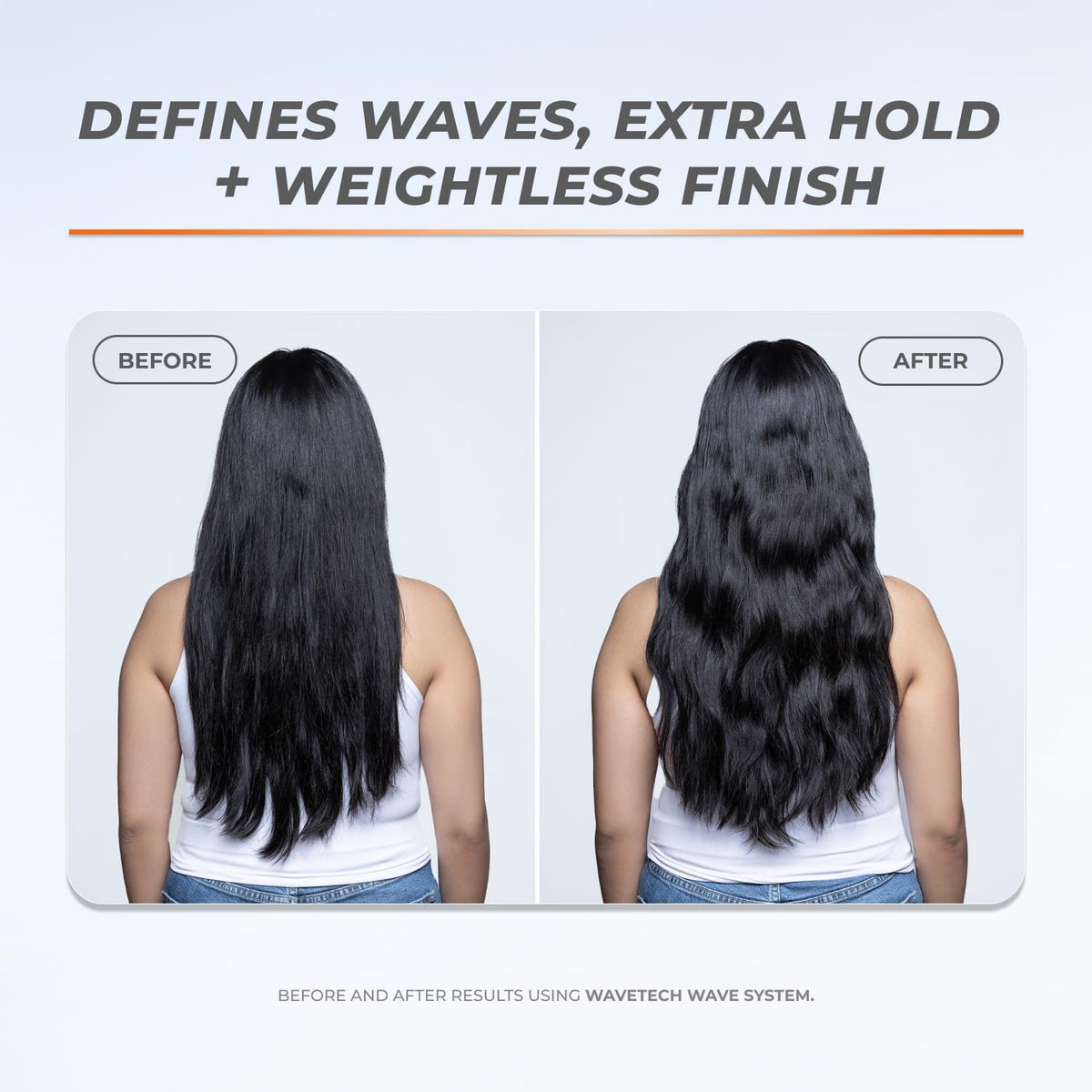 XMONDO being applied to damp hair to create defined waves and volume