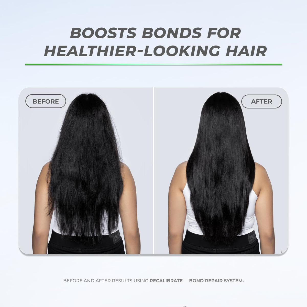 XMONDO before and after hair comparison showing improved strength and shine benefit