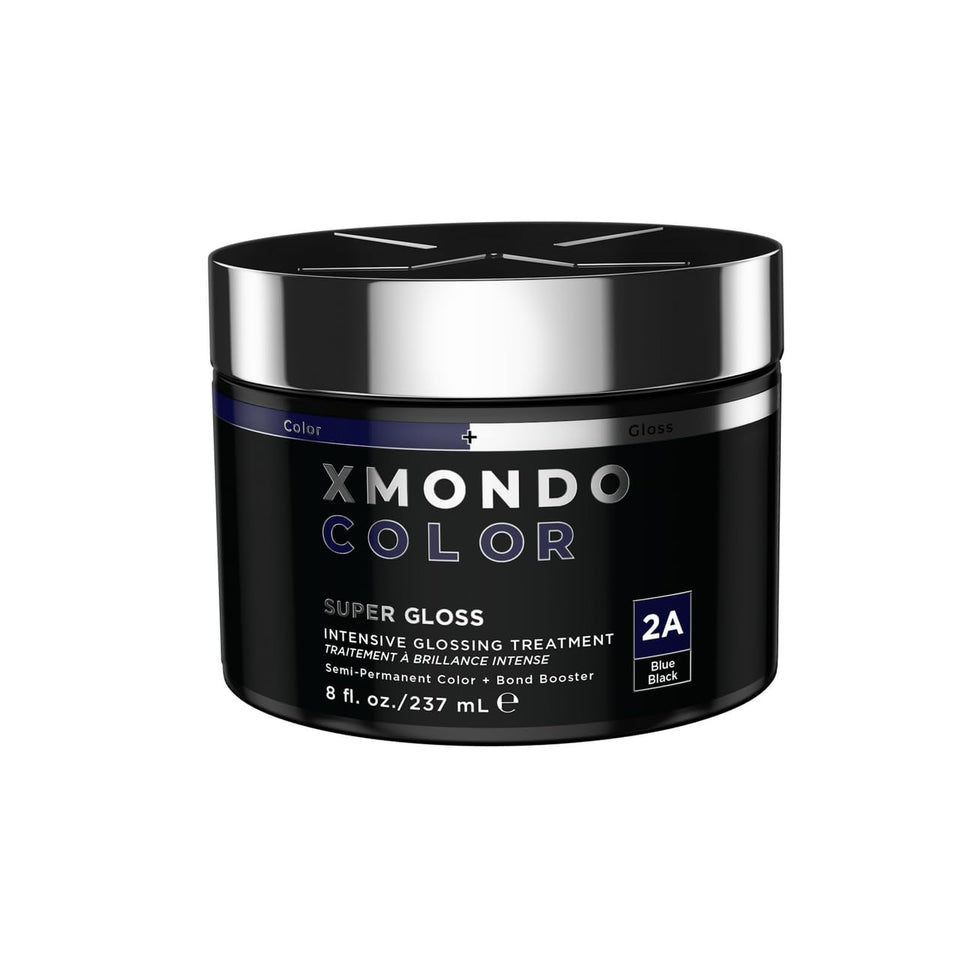XMONDO bottle front view showing blue-black mask and branding benefit shine