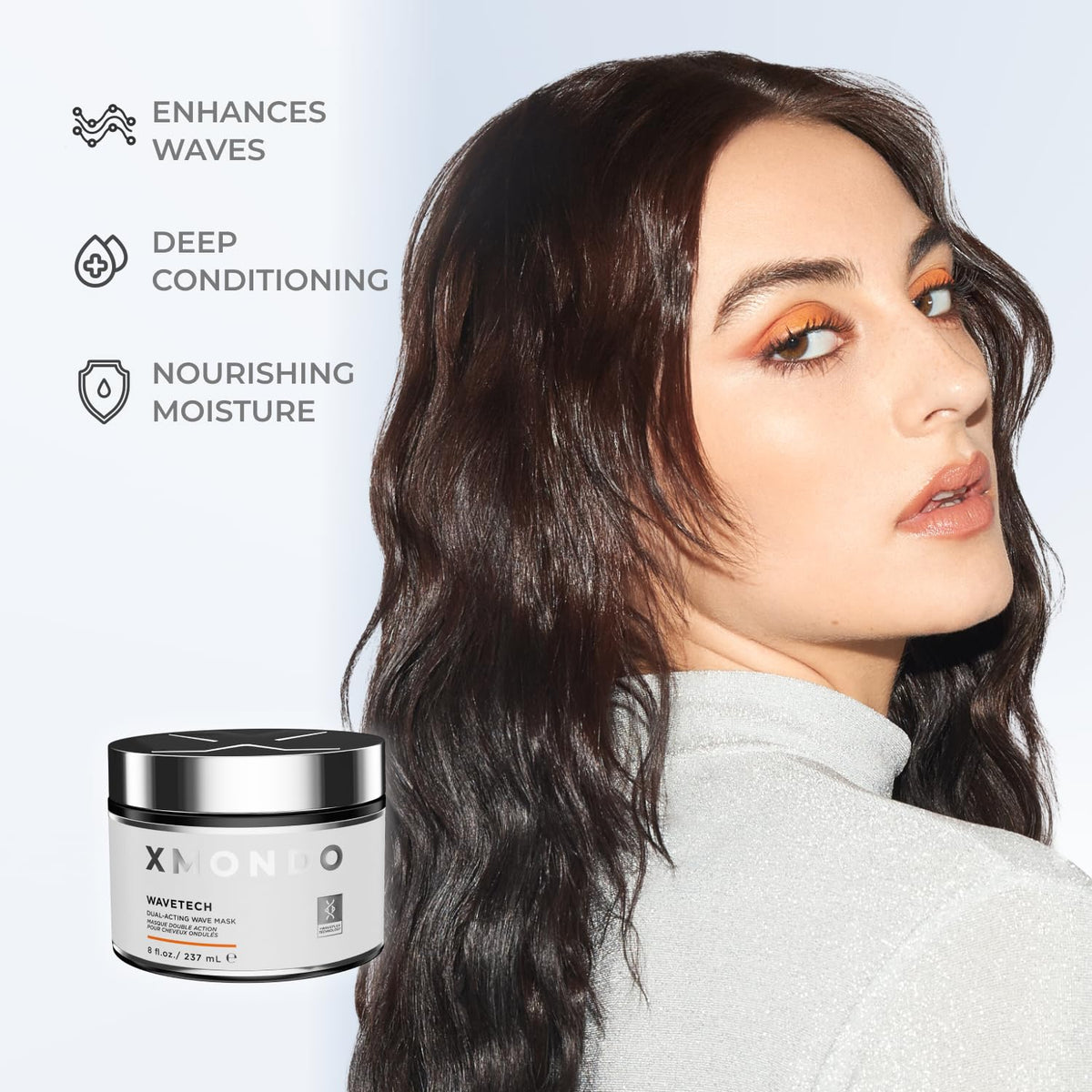 XMONDO open jar texture close-up showing creamy mask for easy application
