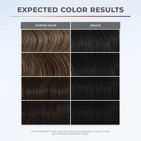 XMONDO applied to dark hair section showing even color and instant gloss
