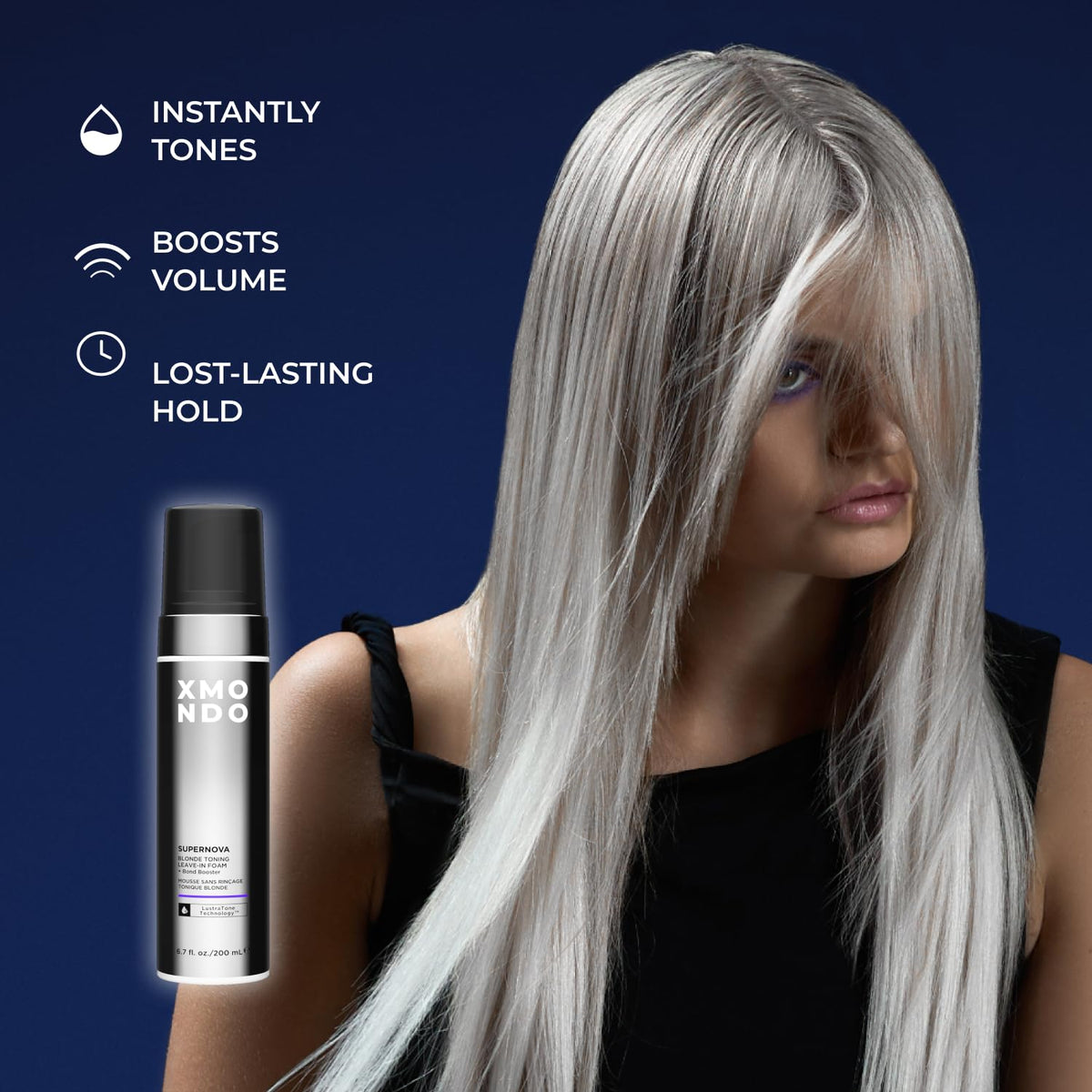 XMONDO before and after split view highlighting reduced brassiness and cooler tone