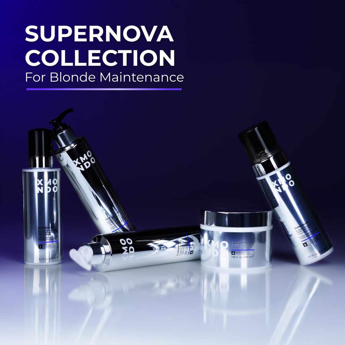 XMONDO on bathroom shelf styled to suggest daily haircare ritual