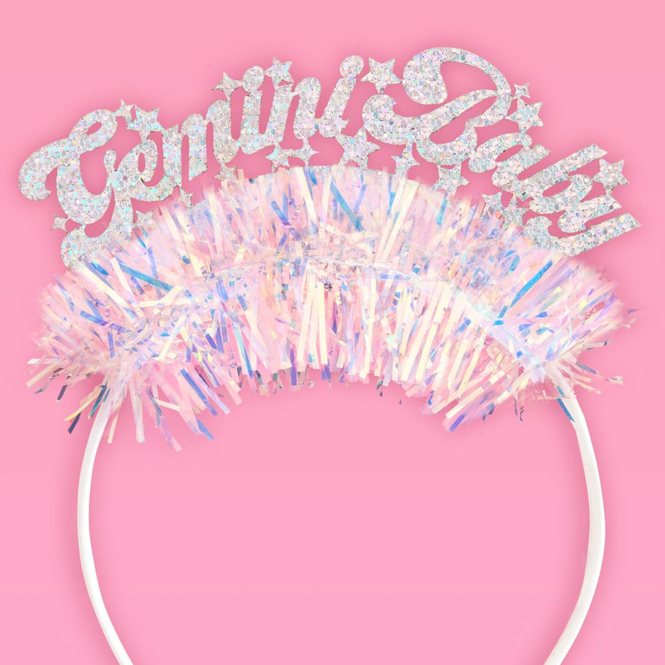 xo, Fetti headband front view showing Gemini logo and sparkle benefit
