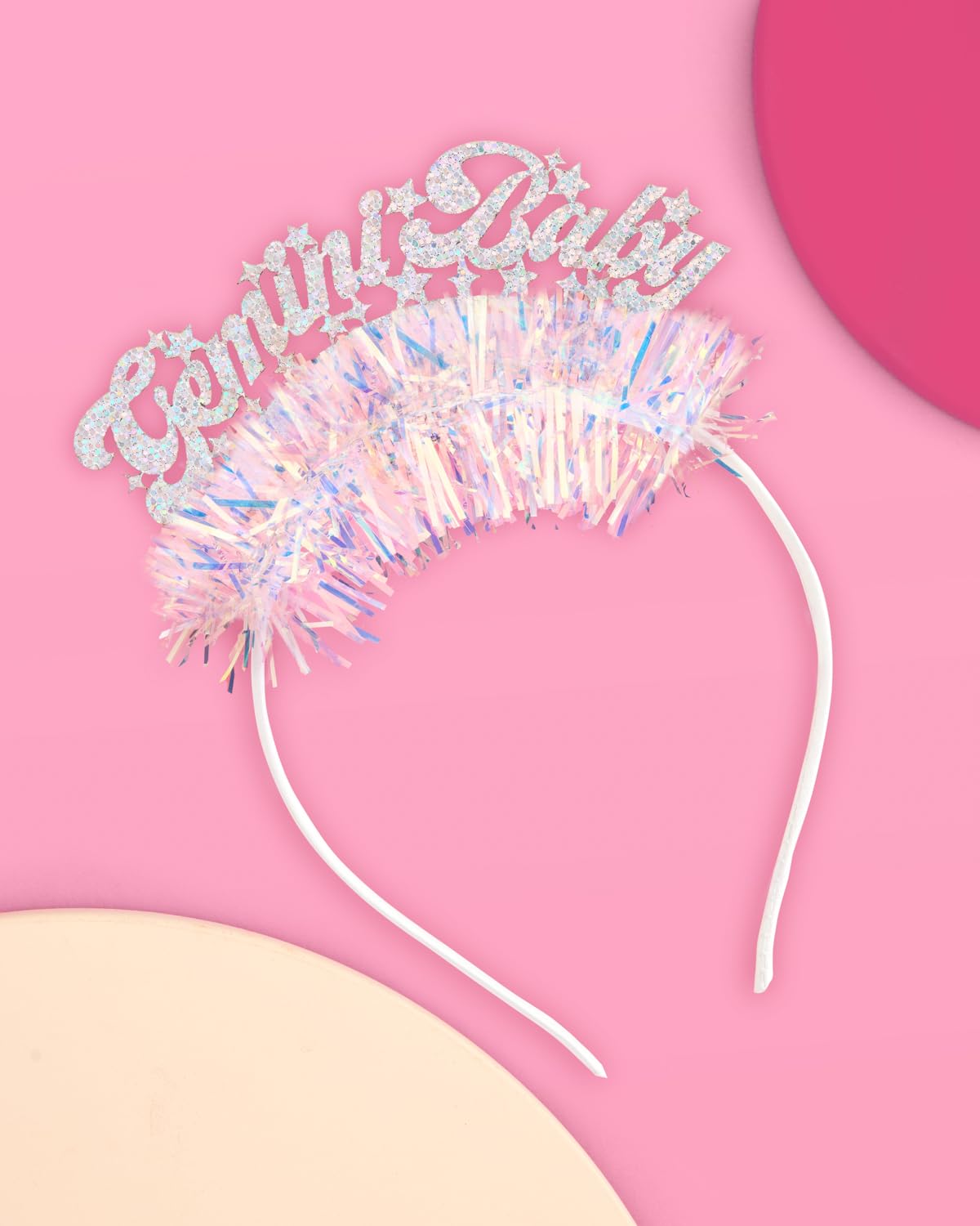 xo, Fetti headband next to ruler showing measurements for proper fit