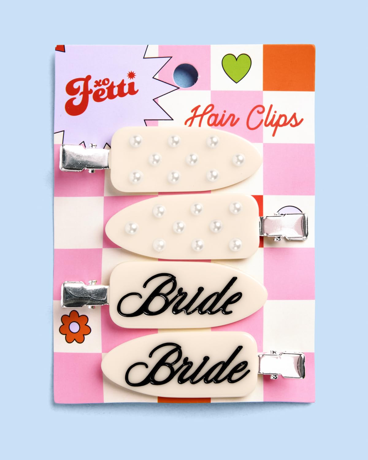 xo, Fetti clips styled at bachelorette for cohesive party styling