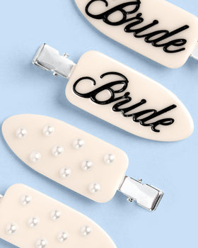 xo, Fetti "Bride" script clip detail offers elegant photo-ready text