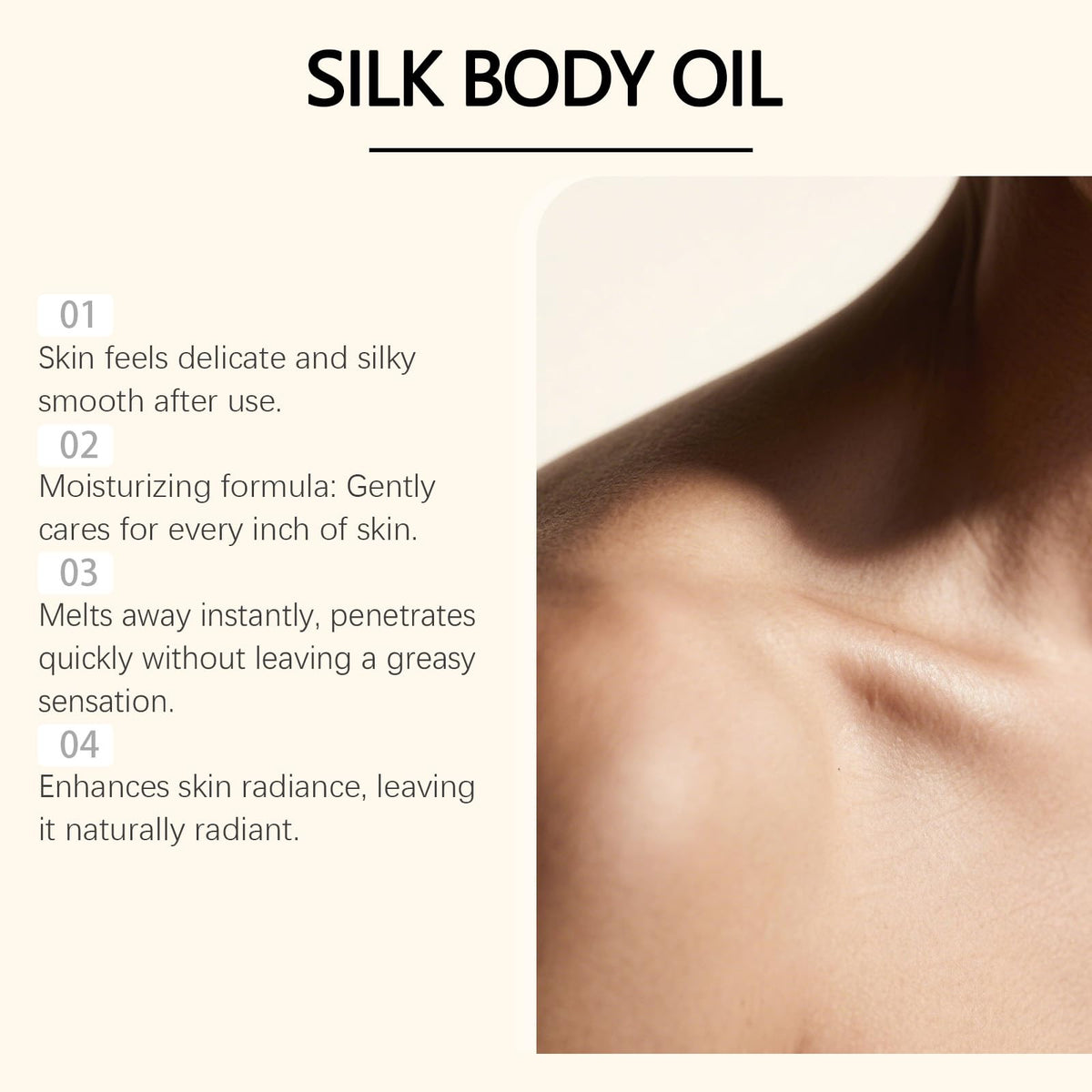 Xoyssfy silk body oil size scale by hand showing travel-friendly convenience