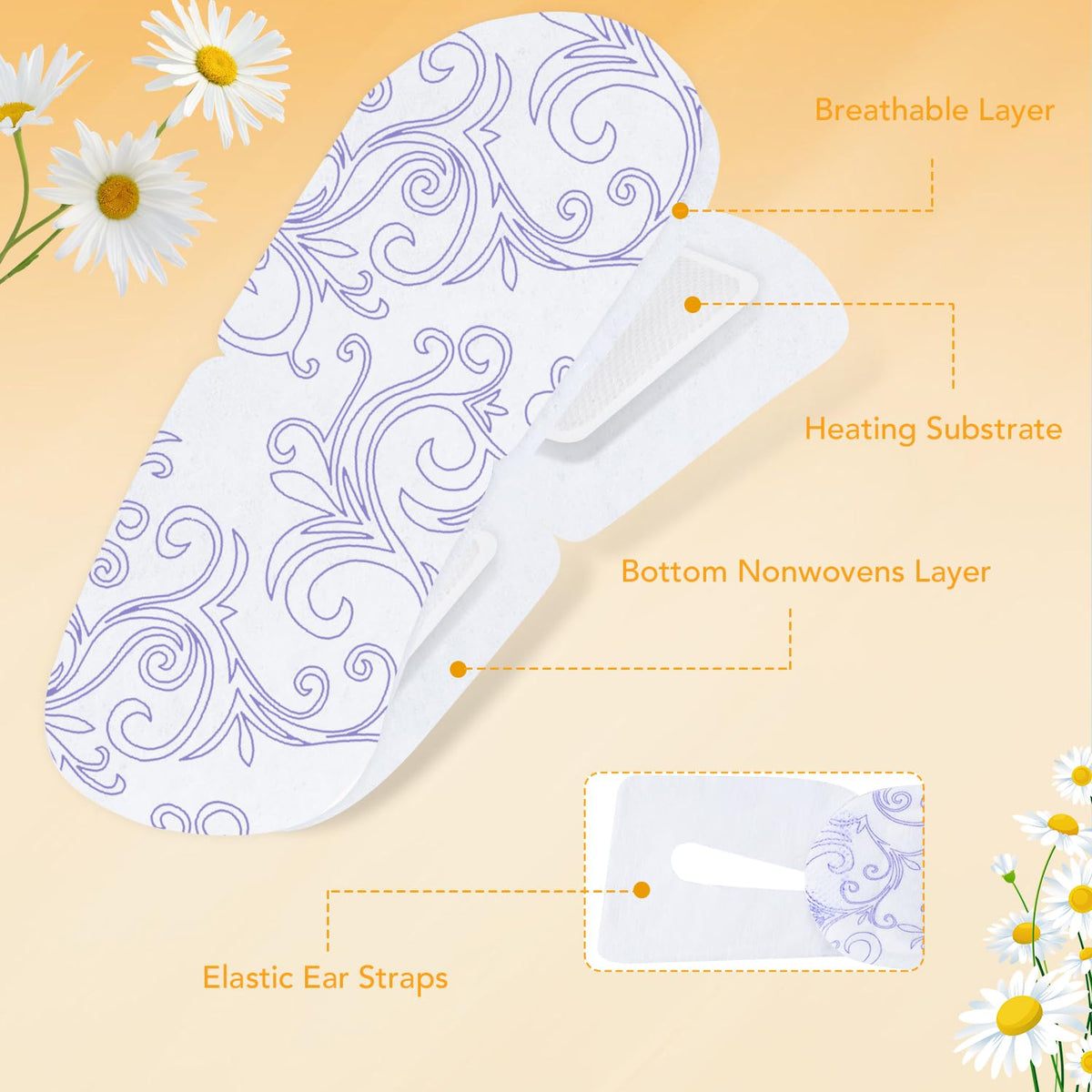 Person wearing XPCARE chamomile mask in relaxed pose for eye relief