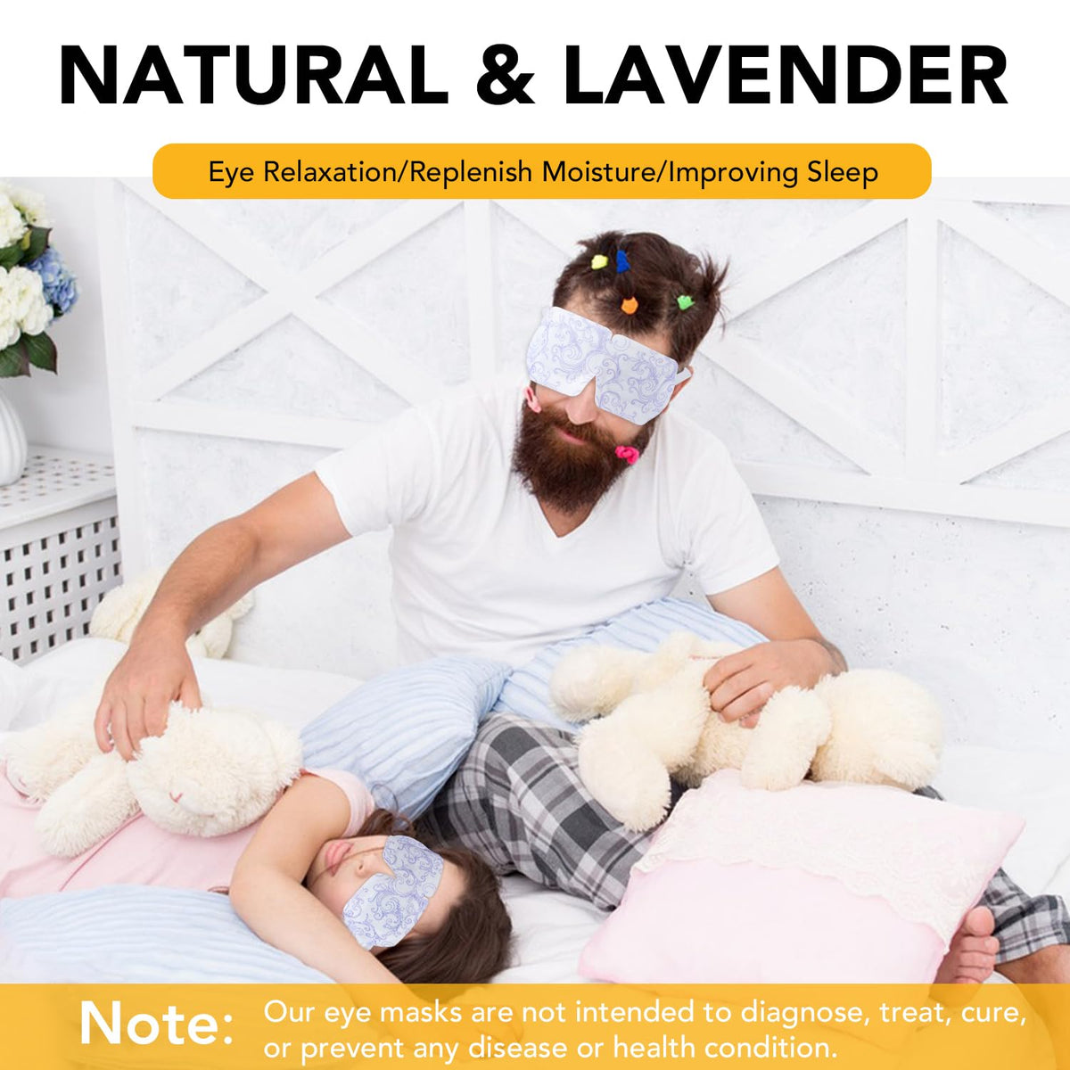 XPCARE chamomile mask held in hand to show practical size and portability