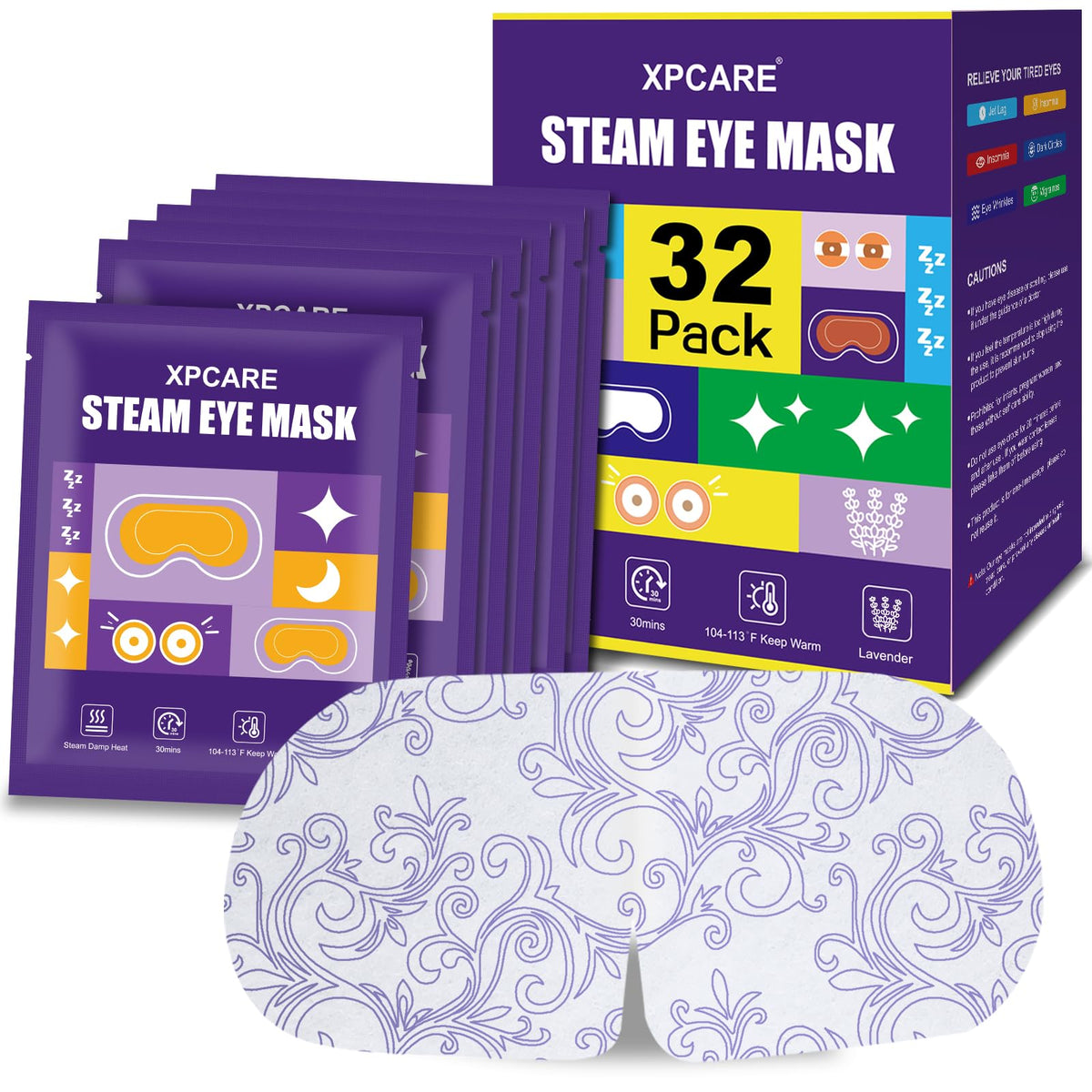 xpcare front packaging showing lavender scent and 32-pack benefits