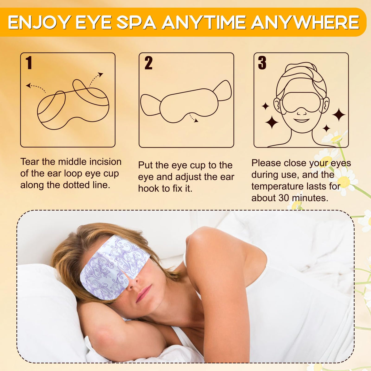 XPCARE mask worn during sleep demonstrating relaxation and stress relief
