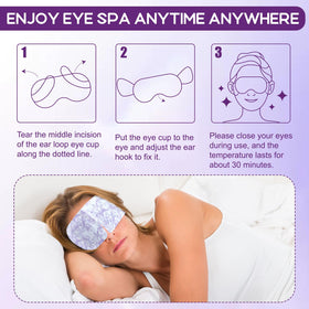 xpcare mask worn by user relaxing to reduce eye fatigue
