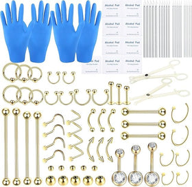 Xpircn front package showing full 90-piece piercing kit and contents benefit ready supply