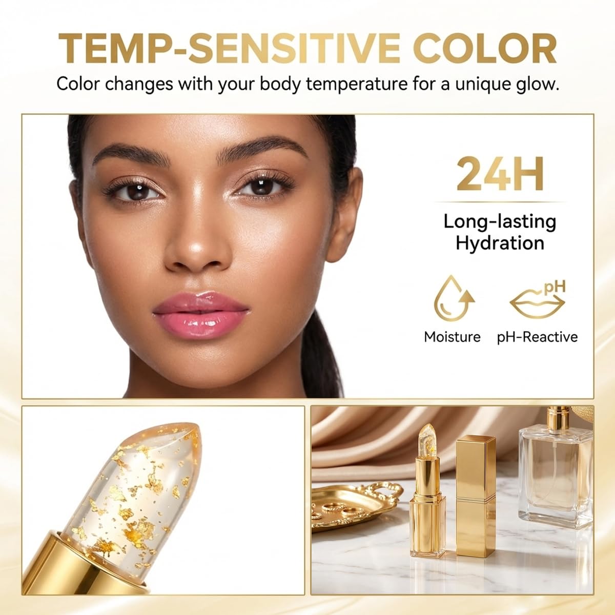 XQMVCO Areliaa lipstick texture close-up showing creamy finish and hydrating sheen