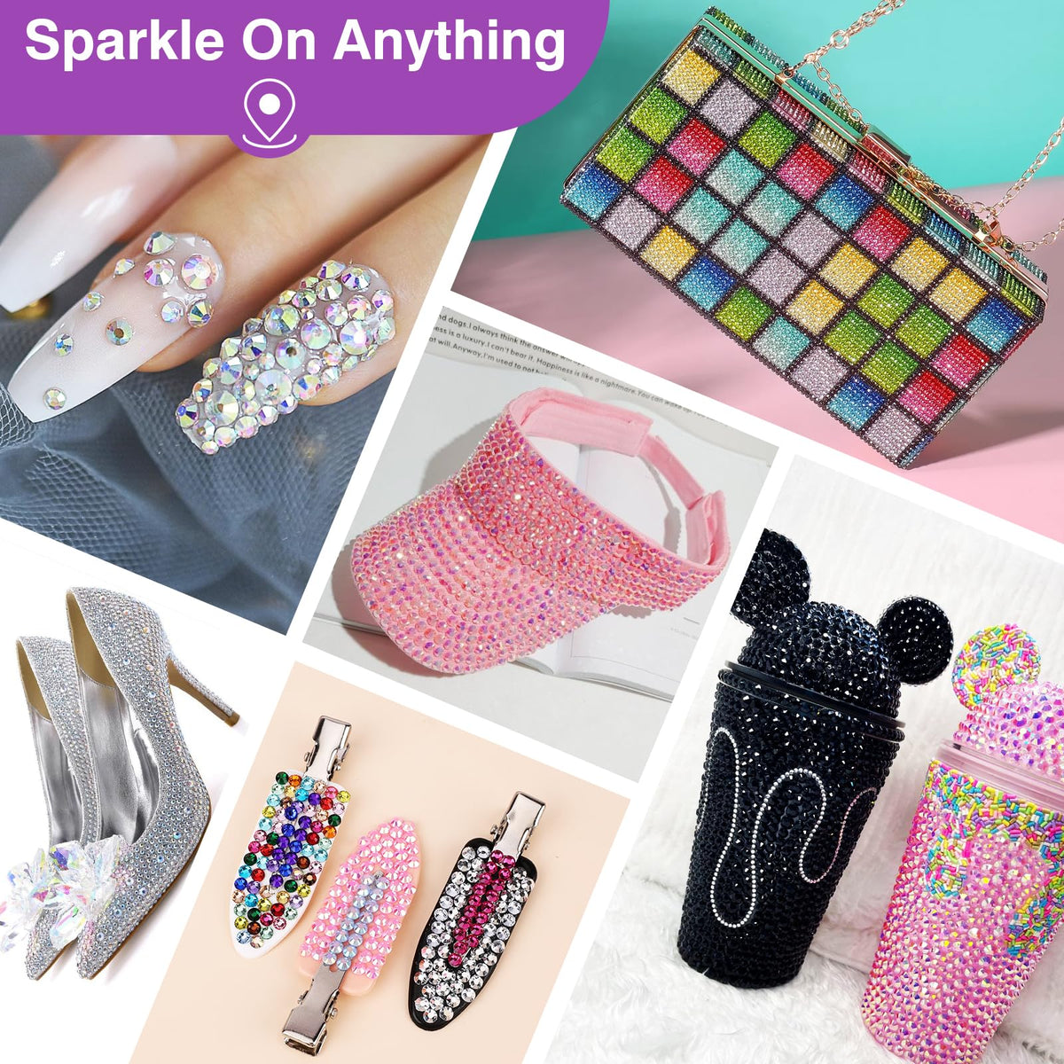 XSEINO rhinestones decorating a sneaker showing creative customization potential