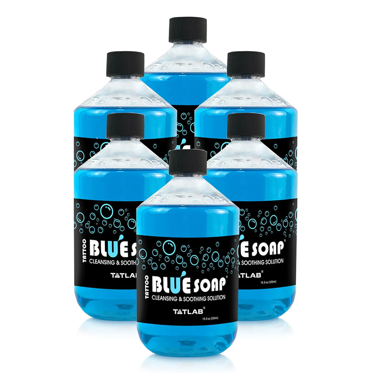 XTREME blue soap in use during a tattoo session, showing quick cleaning and soothing