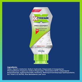 Xtreme clear gel texture close-up showing smooth, residue-free finish benefit