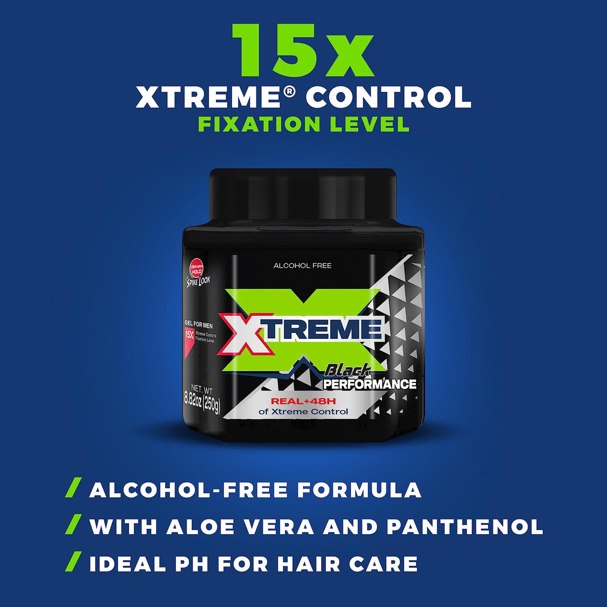 Xtreme gel gloss detail highlighting wet-look shine and strong hold finish