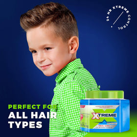 Xtreme before and after styled hair showing defined hold and clean finish benefit