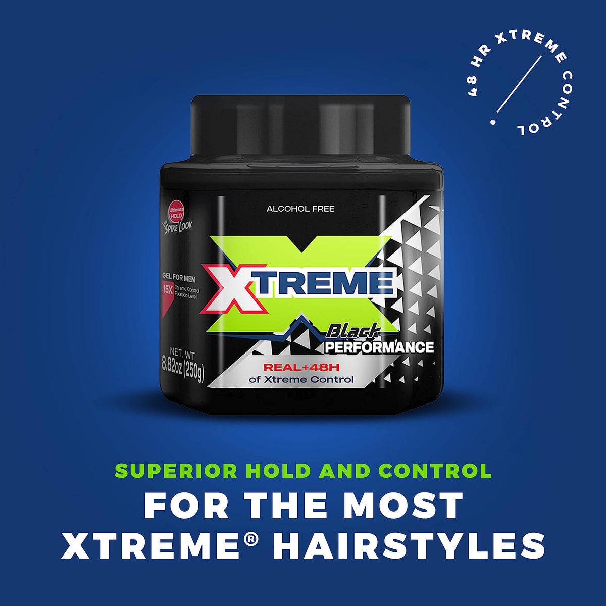 Xtreme open jar texture close-up revealing clear gel and conditioning aloe formula