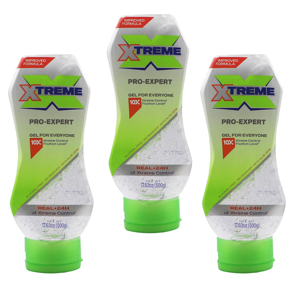Xtreme front packaging showing three 17.63 oz bottles and value pack benefit