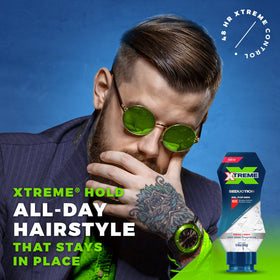 Xtreme used on styled men's hair for a sleek, long-lasting finish
