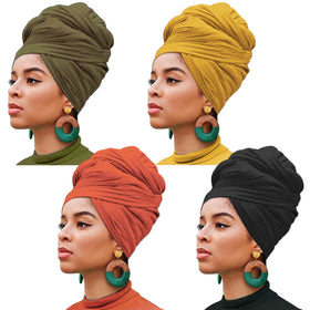 XTREND front view of four folded head wraps showing colors and neat packaging benefit