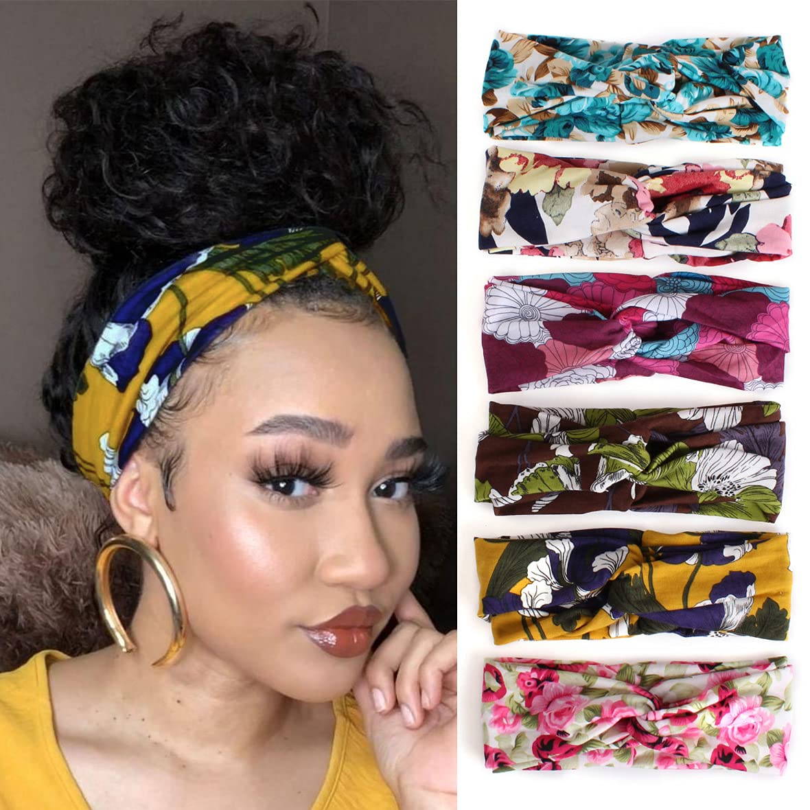 XTREND front view of six headbands showing colors and neat finish for easy outfit matching