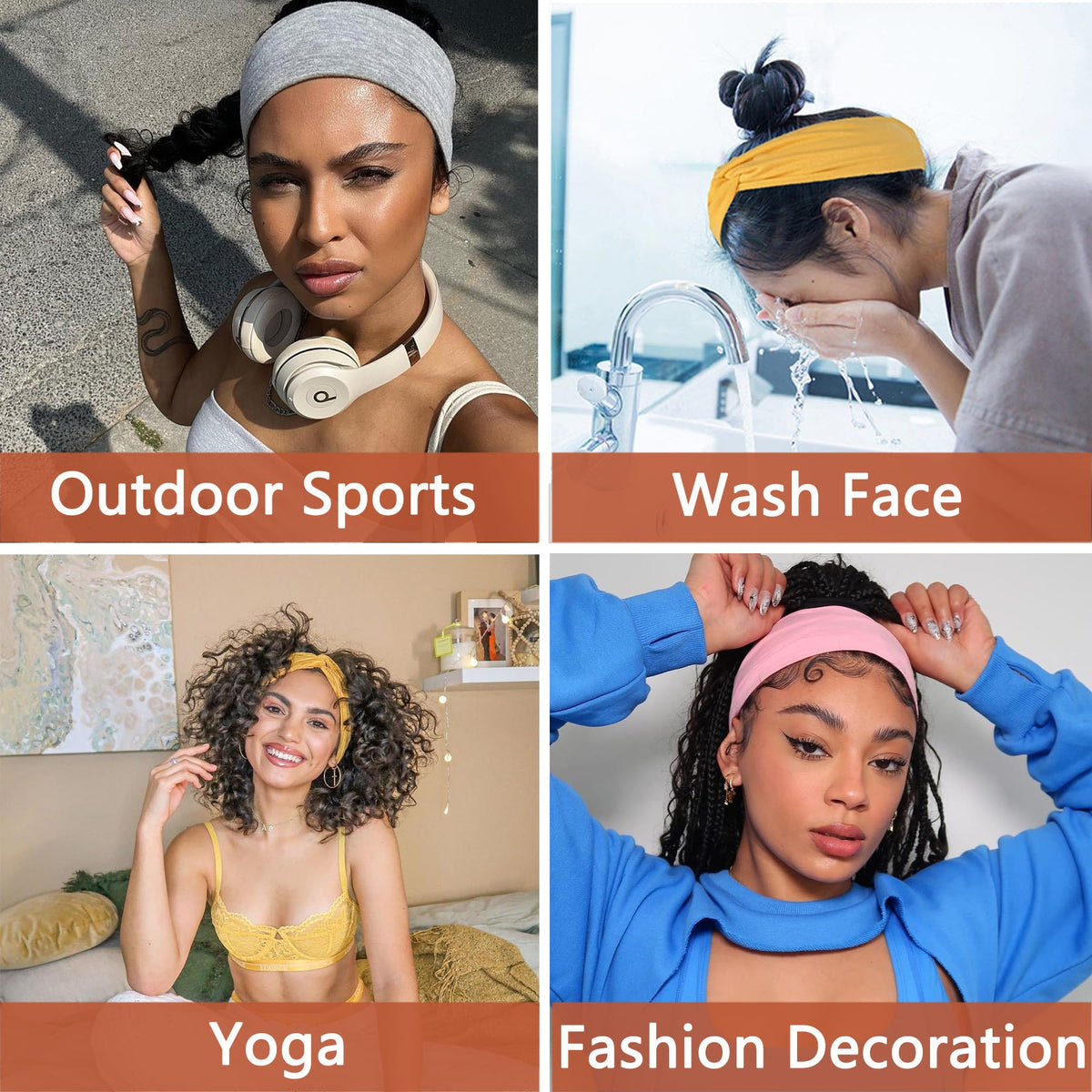 XTREND headband worn in yoga class showing non-slip hold and sweat management benefit