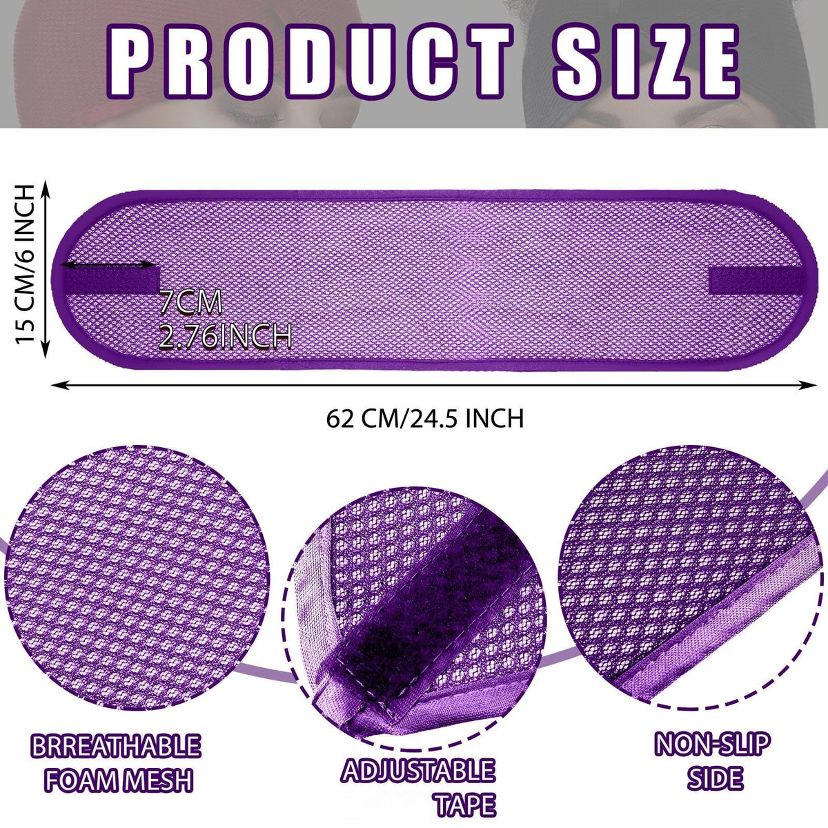 Xuhal wrap beside ruler showing 62 x 15 cm for clear fit reference