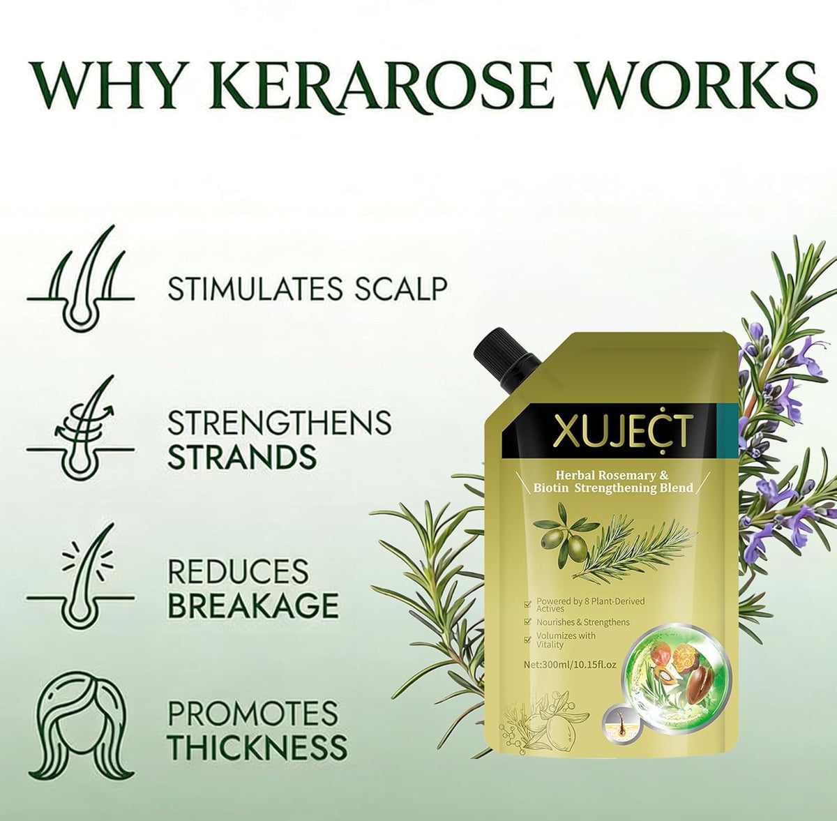 XUJECT shampoo pouring from pouch into hand for easy application