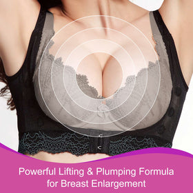 XUNIQ applying cream in use for targeted breast massage and firmness