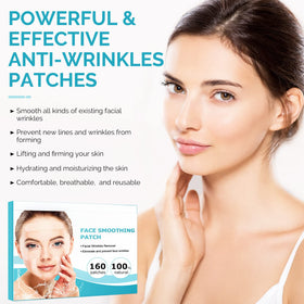 XUNIQ patch applied on forehead demonstrating smoothing benefit