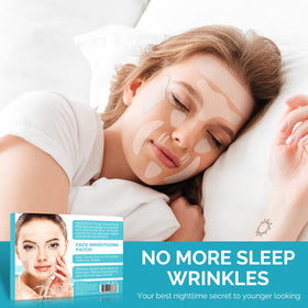 XUNIQ patches worn overnight in a bedroom setting promoting smoother morning skin