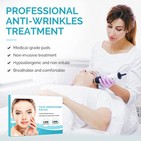 XUNIQ patch placed near upper lip to smooth expression lines